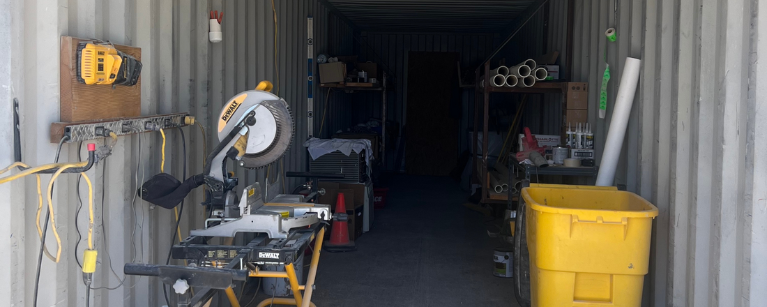 40 foot shipping container used for tool storage